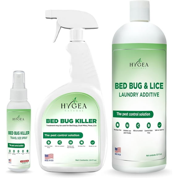 Hygea Natural Bed Bug Treatment Spray – Pest Control Solution, 3 Pack
