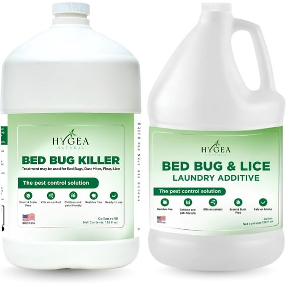 Hygea Natural Bed Bug Spray Killer and Laundry Detergent Additive Combo Kit, Regular, 2 Pack