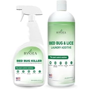 Hygea Natural Bed Bug Spray Killer & Laundry Detergent Additive, Flea Spray for Home Insect Killer Combo Kit, Regular, 2 Pack