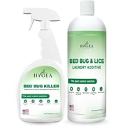 Hygea Natural Bed Bug Spray Killer & Laundry Detergent Additive, Flea Spray for Home Insect Killer Combo Kit, Regular, 2 Pack
