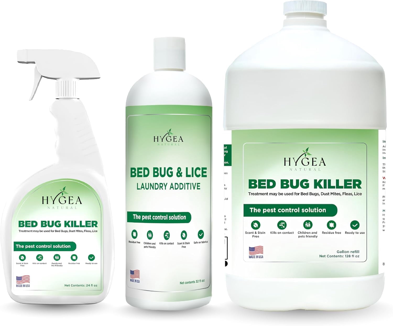Hygea Natural Bed Bug, Lice & Mite Kit - Non-Toxic, Odorless, Kid-Safe ...