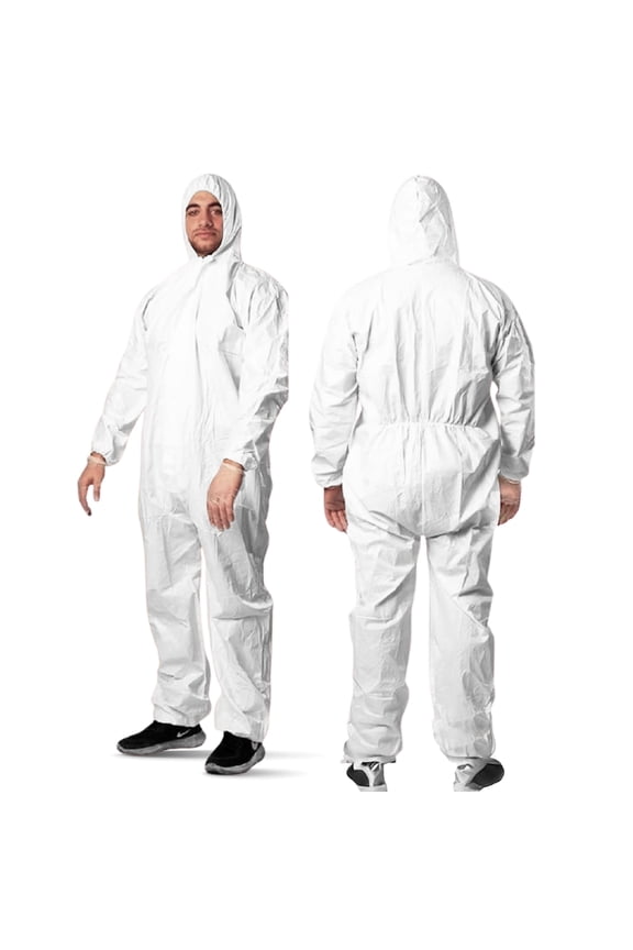Disposable Coveralls for Men & Women Full Body Protective Coveralls with Hood, XL, 50-Pack