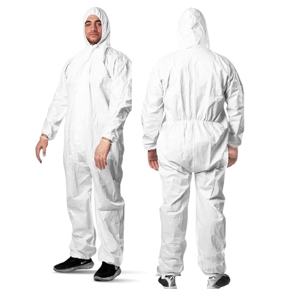Hygea Natural Disposable Coveralls for Men & Women Full Body Protective Coveralls with Hood, XXXL, 50-Pack