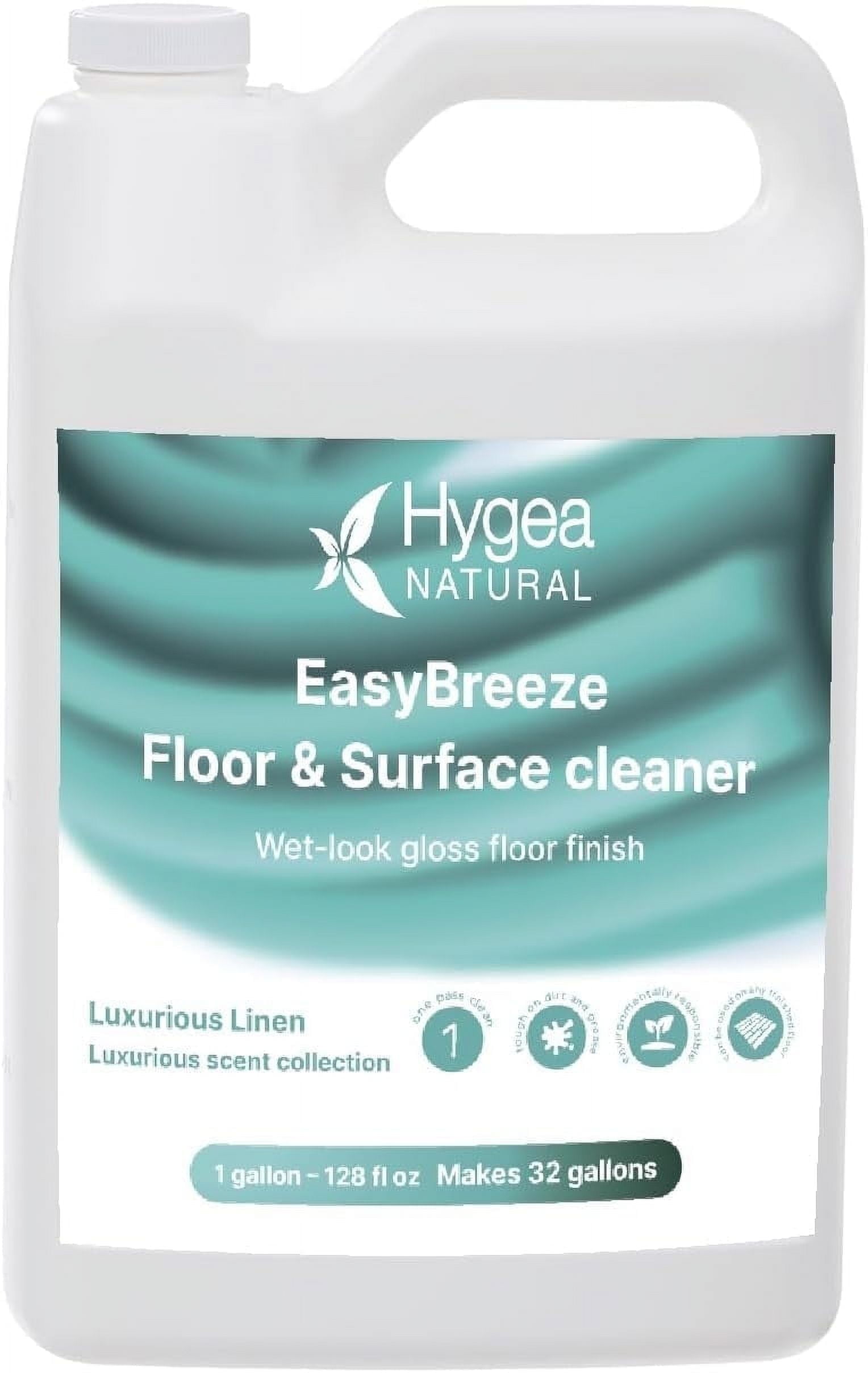 Hygea Natural EasyBreeze All Purpose Cleaner, Luxurious Linen Floor Cleaner Concentrate & Degreaser, 1 Gallon