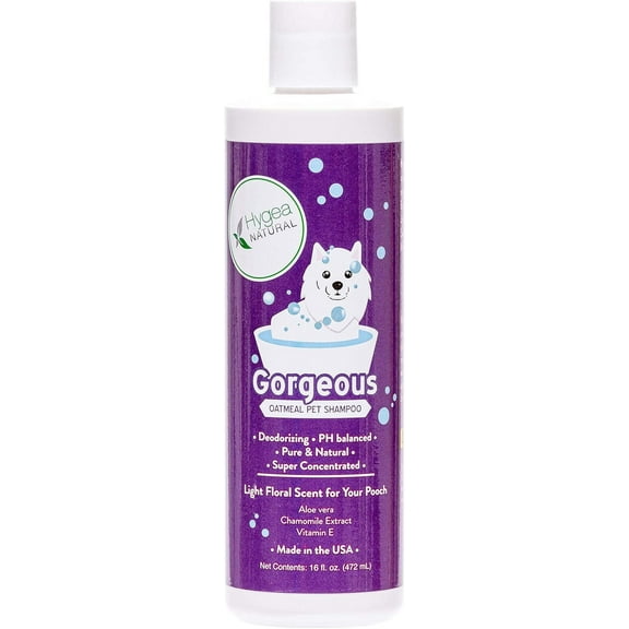 Hygea Natural Gorgeous Oatmeal Dog Shampoo with Vitamin E and Jojoba Oil, Lavender Scent, 16 fl oz