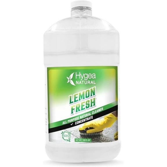 Hygea Natural Lemon Fresh Surface Cleaner, Eco-Friendly All Purpose Cleaning Spray & Floor Degreaser, Concentrate Refill 128 fl oz