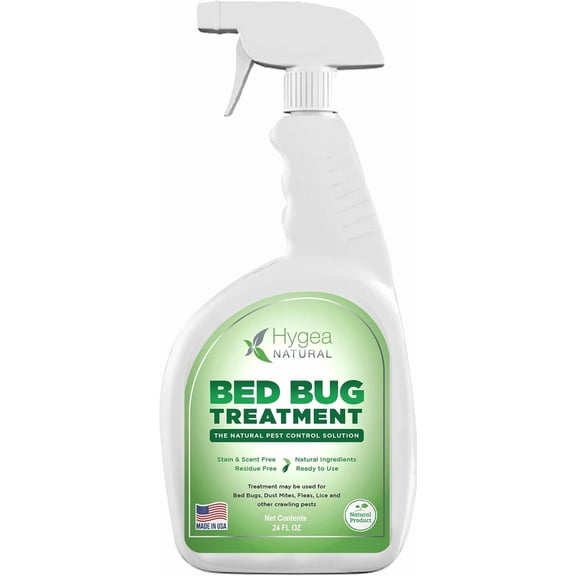 Hygea Natural Bed Bug Spray Killer, Flea Spray for Home & Insect Killer, Regular, 24 fl oz