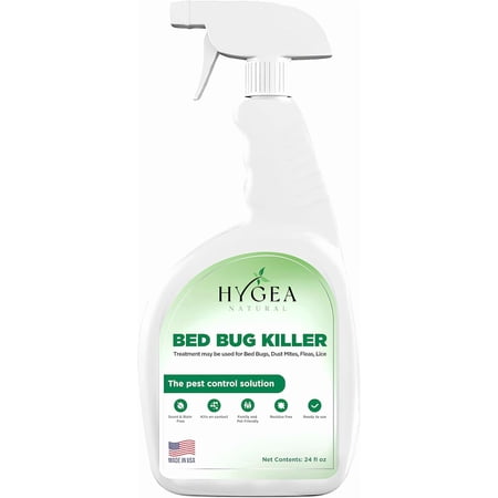 Hygea Natural Bed Bug Spray Killer, Flea Spray for Home & Insect Killer, Regular, 24 fl oz