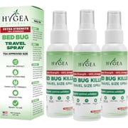 Hygea Natural Lice, Mite, and Bed Bug Travel Spray Bed Bug Treatment Travel Bug Spray, Extra Strength, 3 fl oz, 3 Pack