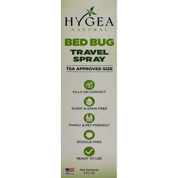Hygea Natural Lice, Mite, and Bed Bug Travel Spray Bed Bug Treatment Travel Bug Spray, Regular, 3 oz