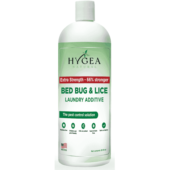 Hygea Natural Lice Treatment and Bed Bug Killer Laundry Detergent Additive, Extra Strength, 32 fl oz