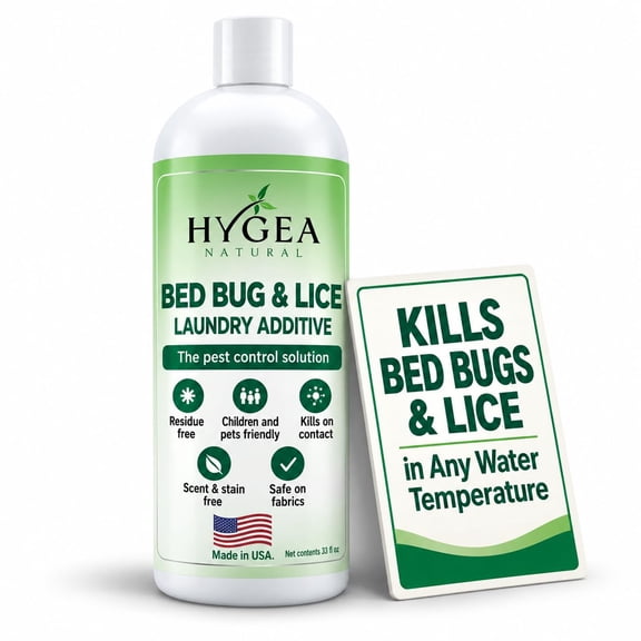 Hygea Natural Lice Treatment and Bed Bug Killer Laundry Detergent Additive, Regular, 32 fl oz