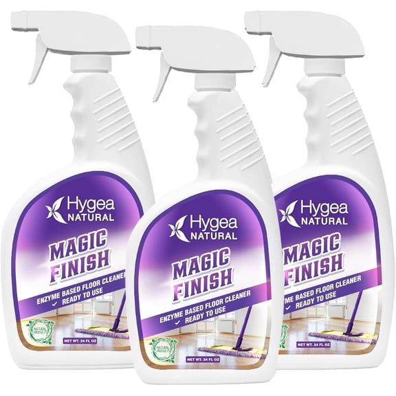 Hygea Natural Magic Finish Enzyme Cleaner, Non-Toxic Multi-Surface Floor Cleaner, Spray Cleaner, 24 fl oz, 3 Pack