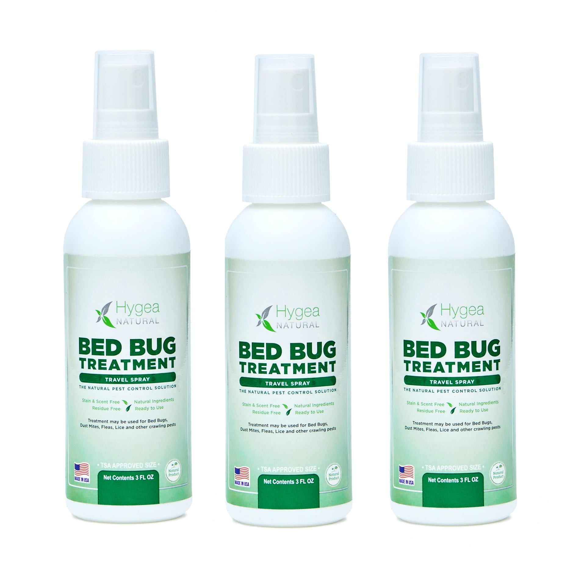 Hygea Natural Mite, Lice and Bed Bug Travel Spray 3 pack TSA approved