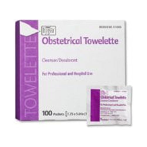Hygea Obstetrical Wipe Individual Packet BZK (Benzalkonium Chloride) / Ethyl Alcohol / Chlorothymol Scented 100 Count, D74800 - Case of 1000