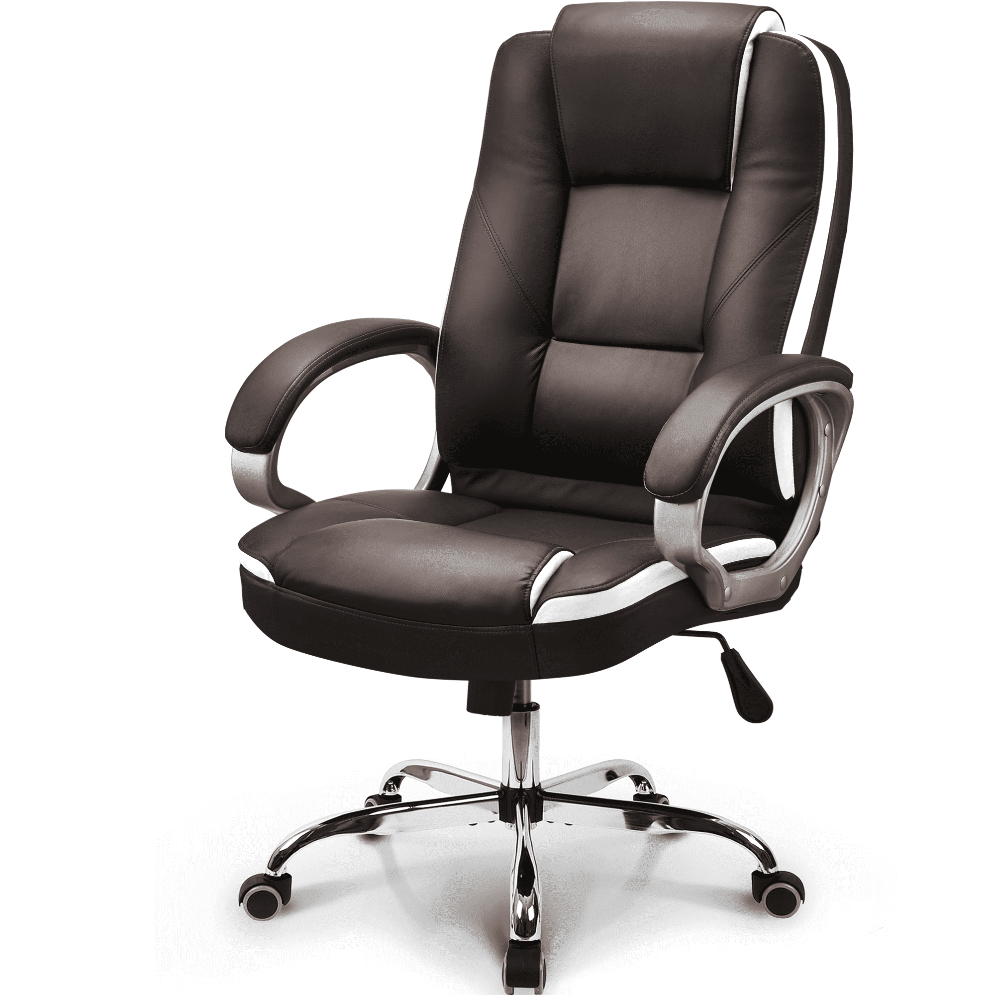 Hygge Ergonomic Back Support High Back Executive Leather Home Office Computer Desk Chair, Brown
