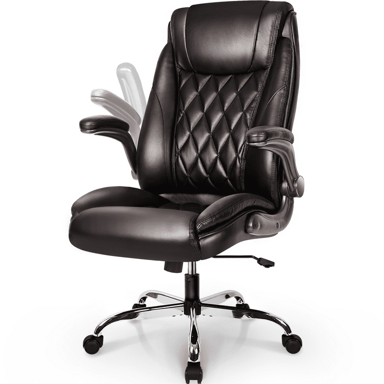 NEO CHAIR Office Chair Adjustable Desk Chair Mid Back Executive Comfortable  PU Leather Ergonomic Gaming Back Support Home Computer with Flip-up