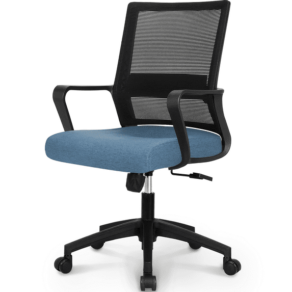 Hygge Ergonomic Lumbar Support Mid Back Adjustable Mesh Home Office Computer Desk Chair, Dark Blue