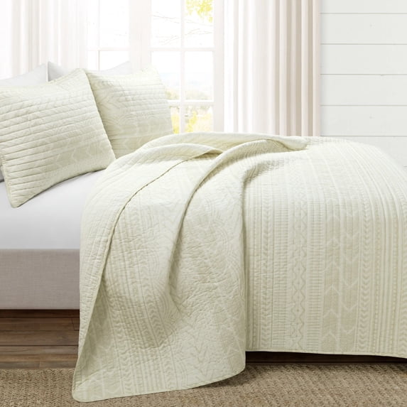 Hygge Geo Quilt Set by Lush Decor