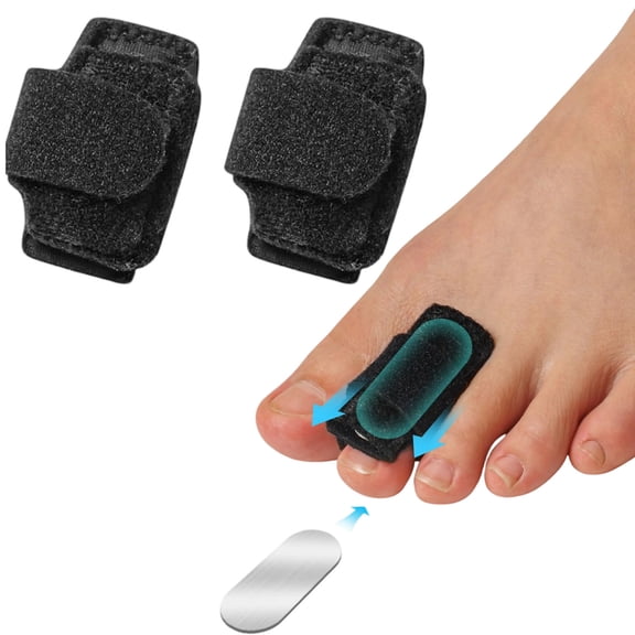 Hyggear Hammer Toe Corrector,2 Pack Hammer Toe Straightener,Adjustable Toe Splints With Aluminum Plate Relief For Curled Bent Broken Toe,Hygear Hammer Toe Straightener,Support For Walking, Standing