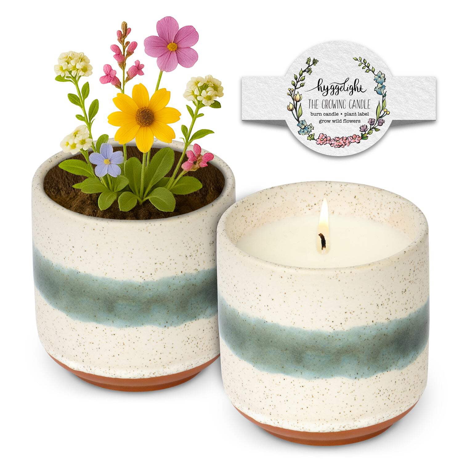 Hyggelight | The Growing Candle Lilac Soy Candle with Wildflower Seeds ...