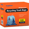 thumbnail image 1 of HygiCare Recycling Trash Bags, 30 Gallon, 120 Count, Unscented, Super Strong, Leakproof, Translucent Blue, 1 of 9