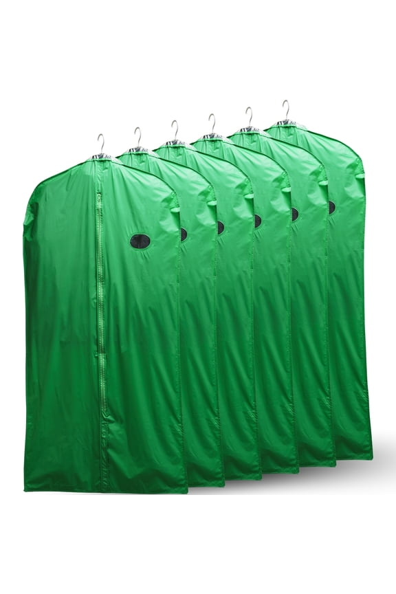 Garment Bag, 6ct, Green, 24"x48", Perfect for Suit, Shirt, Sweater & Coat
