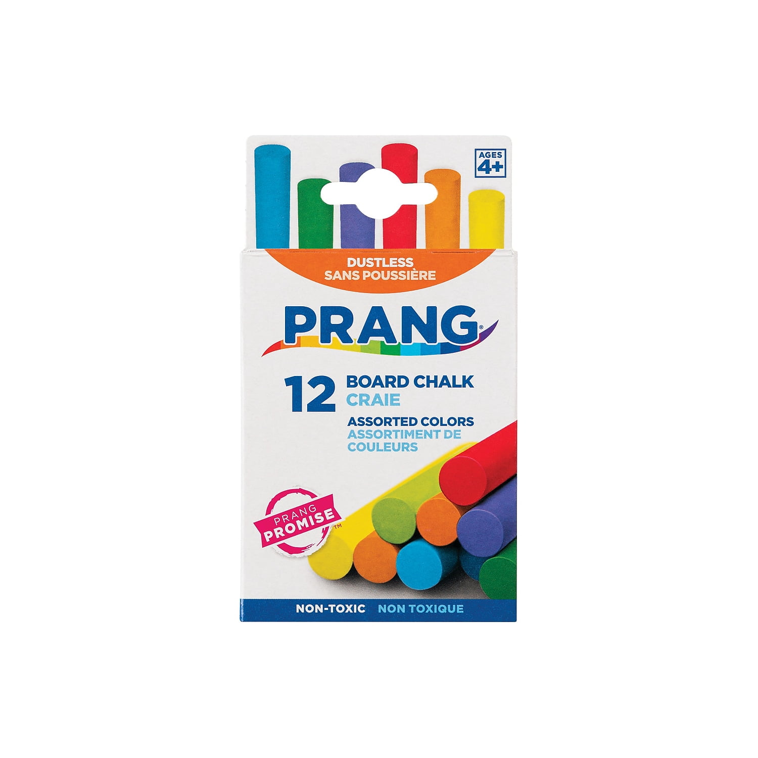 Hygieia Dustless Board Chalk, 3 1/4 X 0.38. Assorted, 12/Box