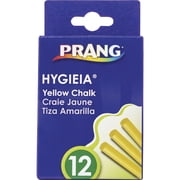 Prang Hygieia Dustless Board Chalk, Yellow, 12/pkg