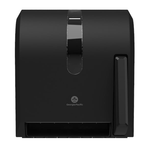 Hygienic Push-Paddle Roll Towel Dispenser 13 x 10 x 14.4, Black