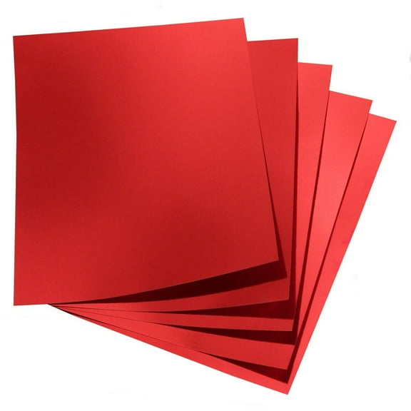 Hygloss 25 Red, 8.5 x 11-Inch Metallic Foil Board Sheets, Count 25-Sheets