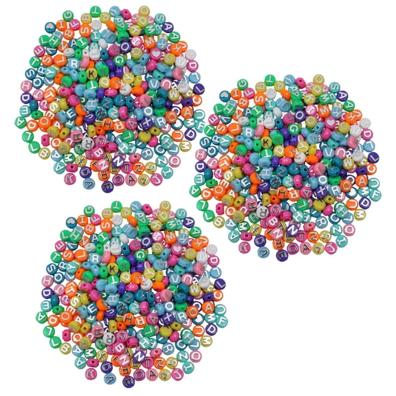 Hygloss ABC Beads, Colored, 300 Per Pack, 3 Packs