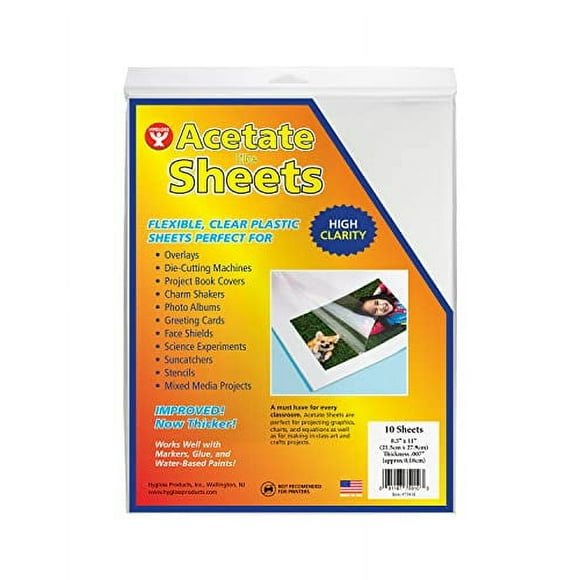 Hygloss Acetate Sheets 10/Pkg-8.5"X11"