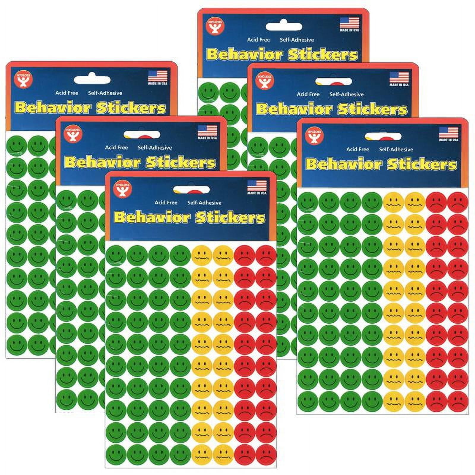 Hygloss Behavior Stickers, 0.5", 320 Per Pack, 6 Packs