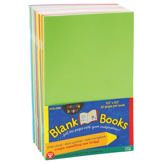 Hygloss Blank Paperback Books, 5.5" x 8.5", Assorted Colors, Pack of 20