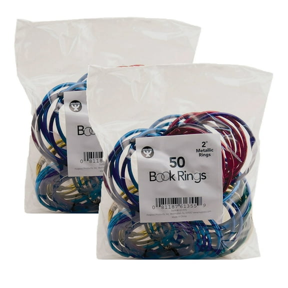 Hygloss Book Rings, 2 Inch, 50 Per Pack, 2 Packs
