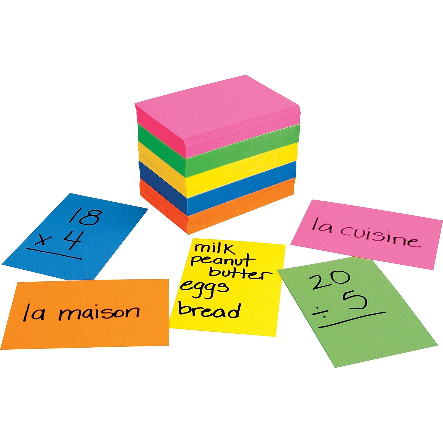 Hygloss Bright Flash Cards 100/Pack 9 Pack/Bundle (HYG42317) - Walmart.com