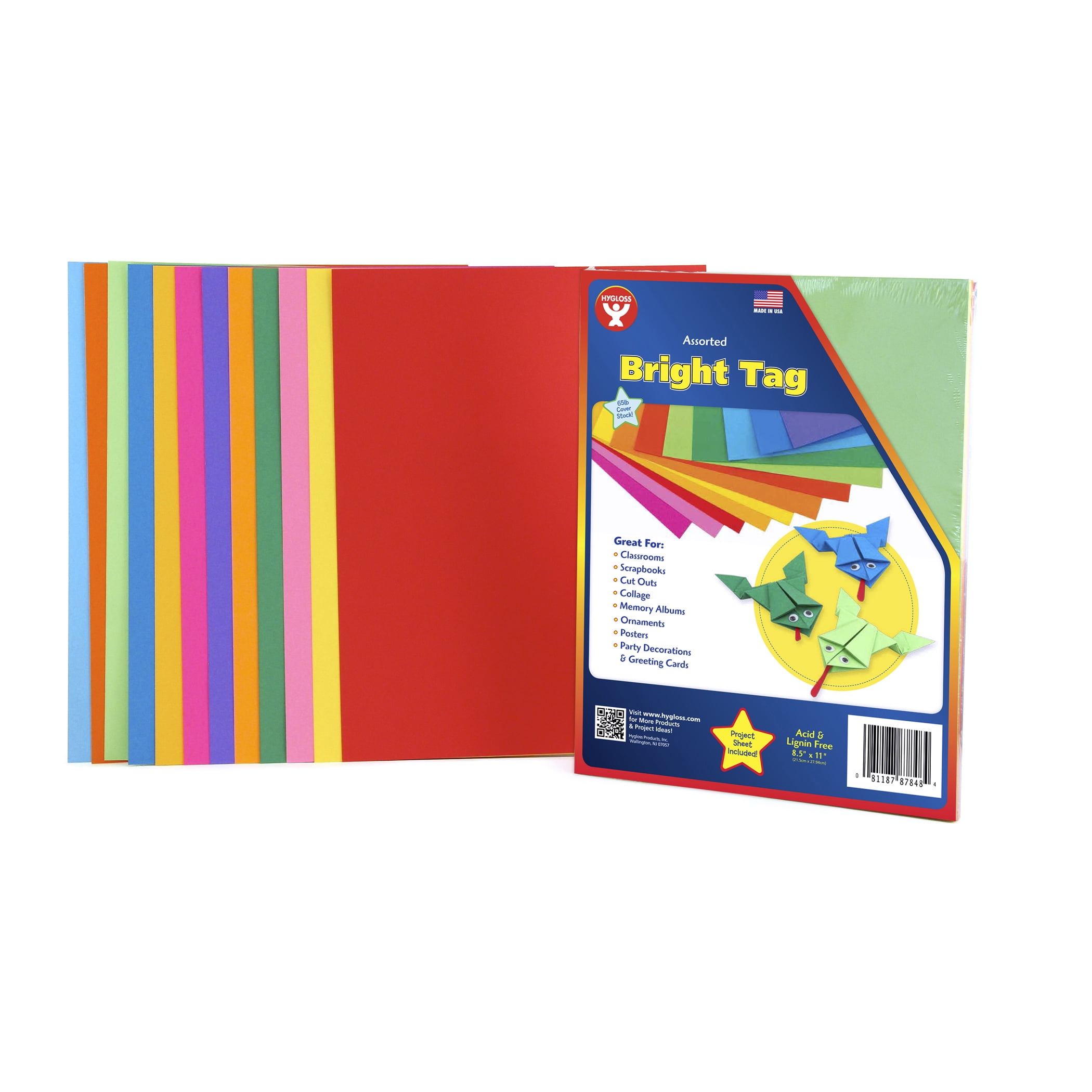 Hygloss® Bright Tag, Assorted Colors, 8.5