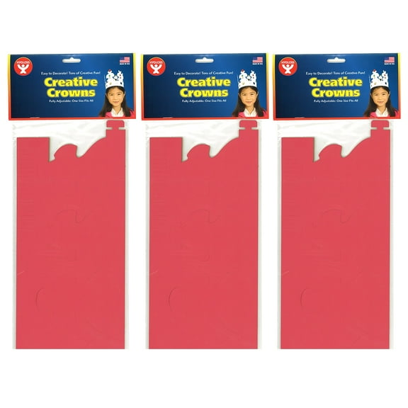 Hygloss Bright Tag Crowns, 24 Per Pack, 3 Packs