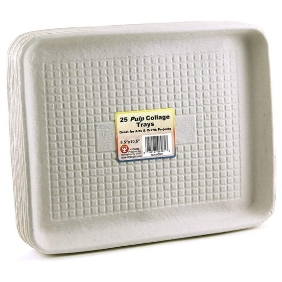 Pulp Collage Trays, 9" x 11", Pack of 25