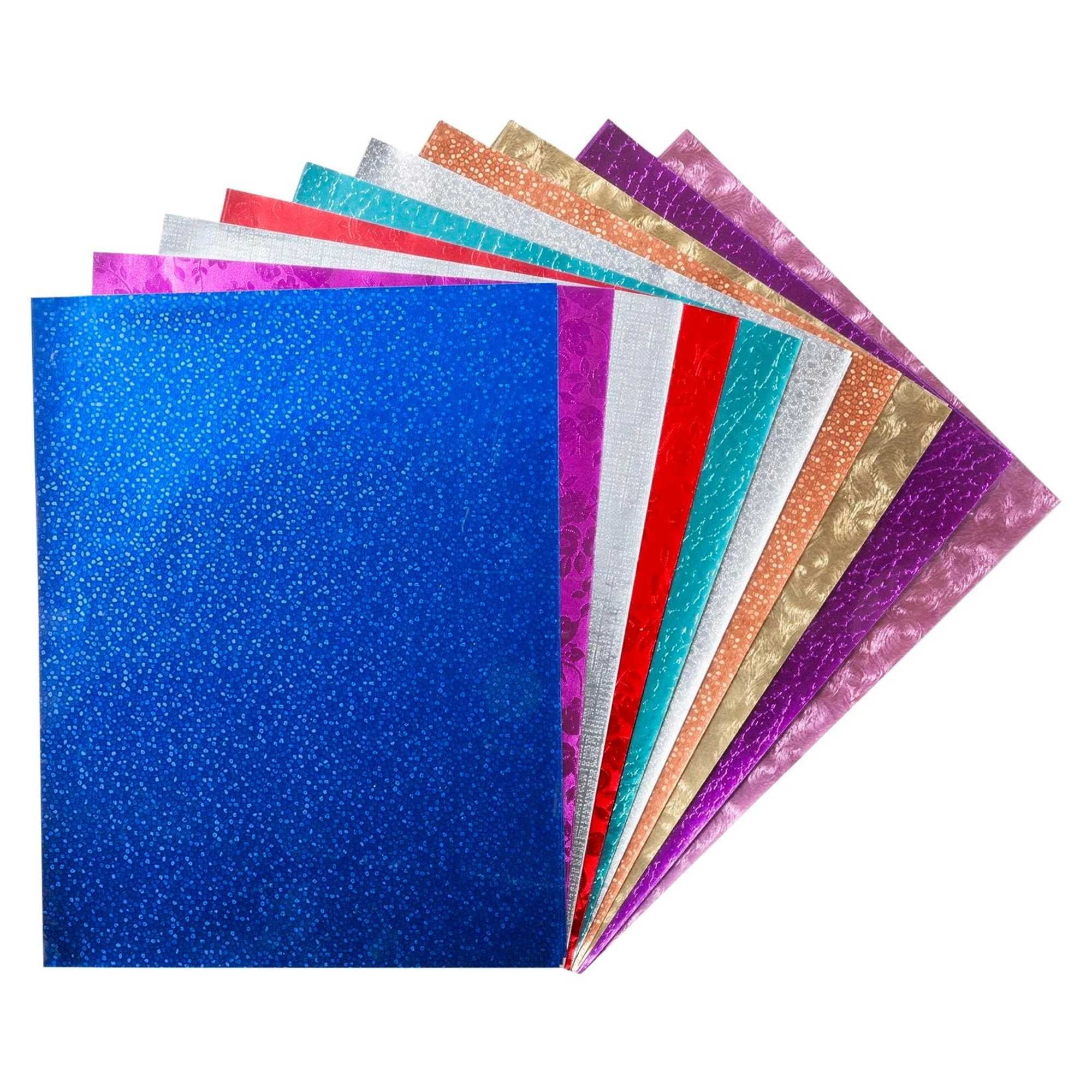 Hygloss Embossed Metallic Paper, 8-1/2 x 10 Inches, Assorted