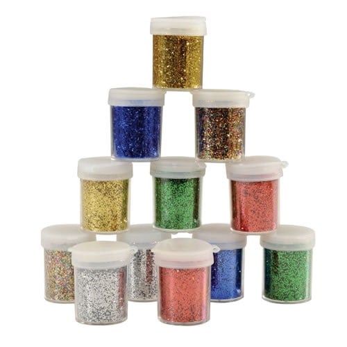 Hygloss Glitter Shaker .75 oz 6 different colors - Set of 12