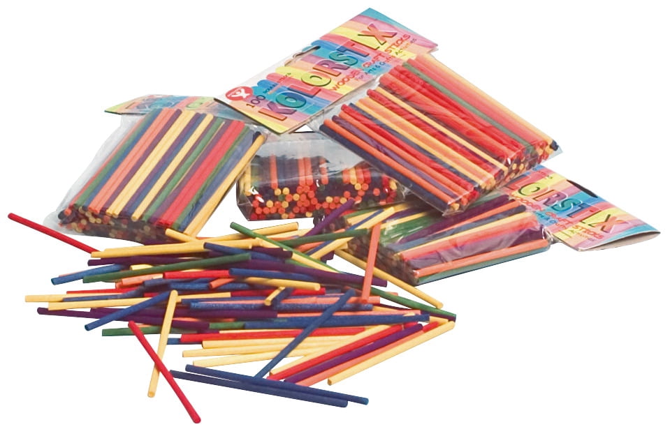 Hygloss Kolorstix Wood Round Craft Stick, Pack - 500