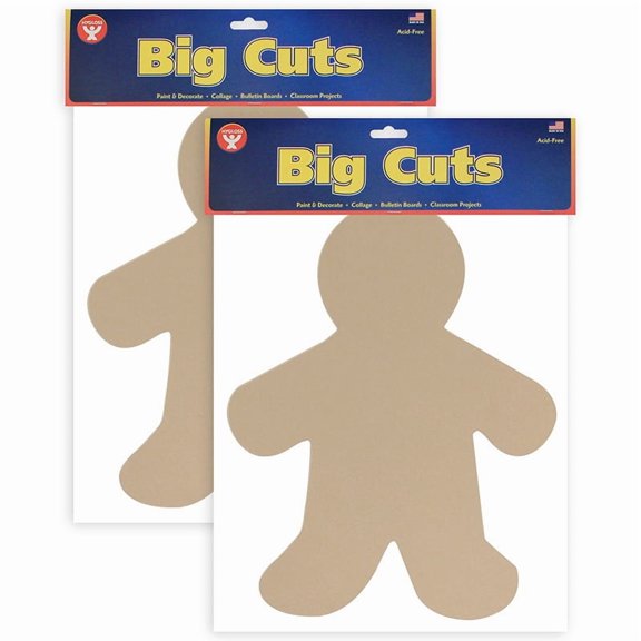 Hygloss Multicultural Colors People Shape Card Stock Cut-Outs 16" Assorted 24/Pack 2 Packs