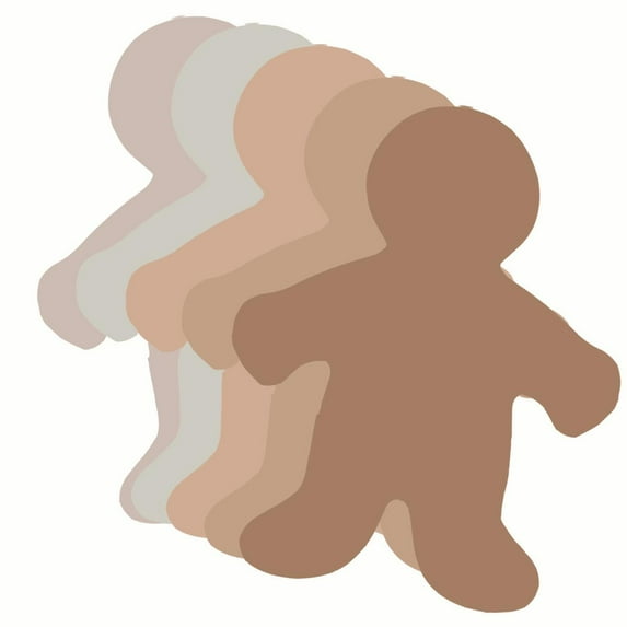 Hygloss® People Shape Cut-Outs, 6", Multicultural Colors - 24 per pack, 5 packs