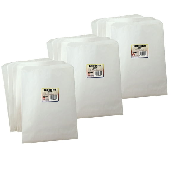 Hygloss White Pinch Bottom Bags, 8.5" x 11", 50 bags