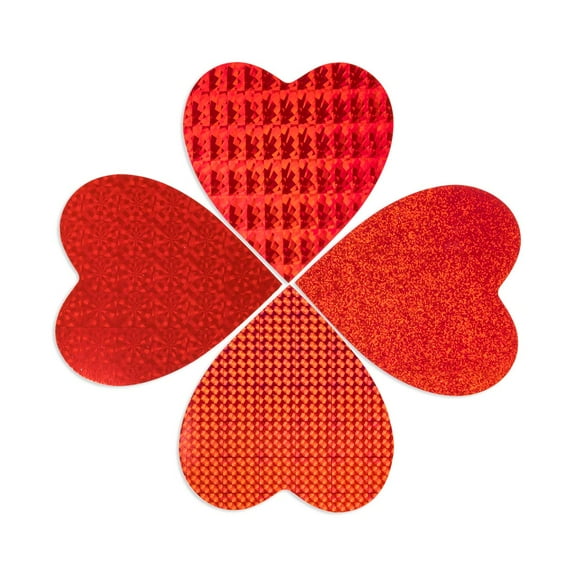 Hygloss Products 6" Red Holographic Hearts in Assorted Designs 10 Per Pack