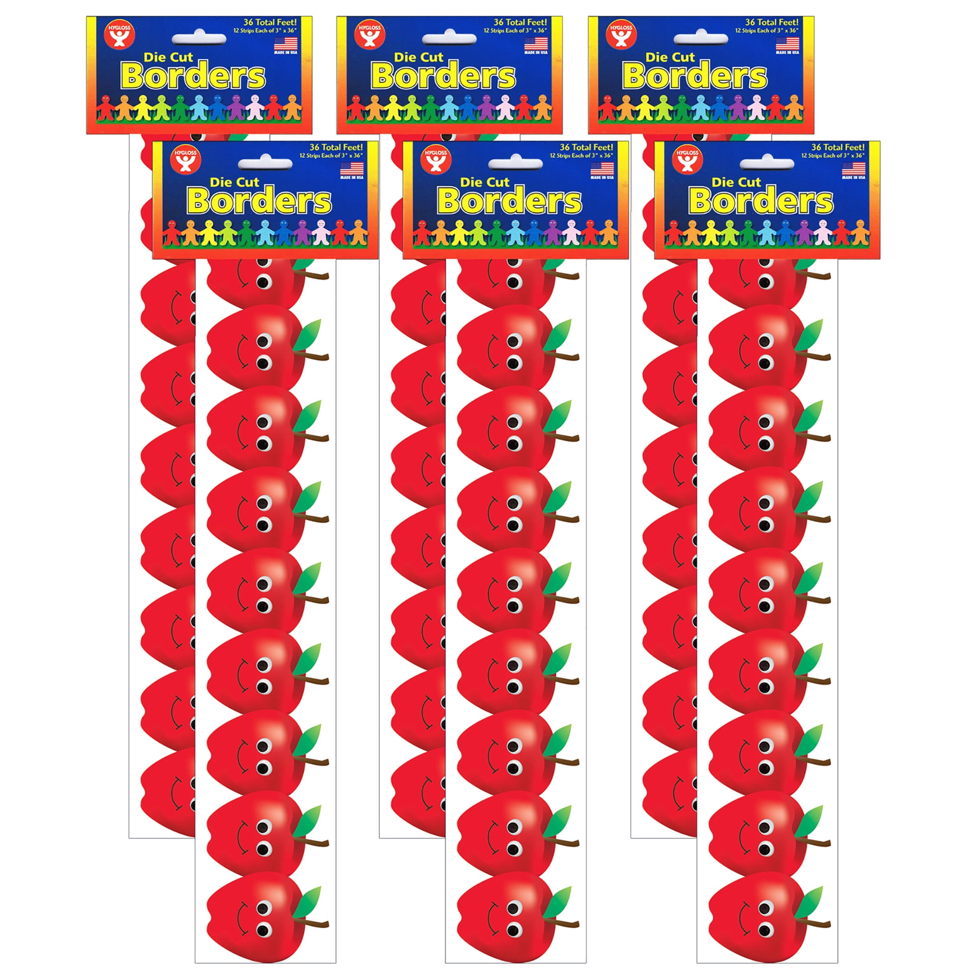 Cheerful Red Apple Paper Border Trim Set