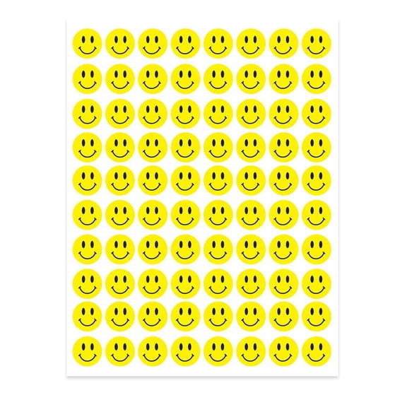 Hygloss Products Happy Smiley Face Yellow Dot Stickers 1/2 Inch 240 Labels