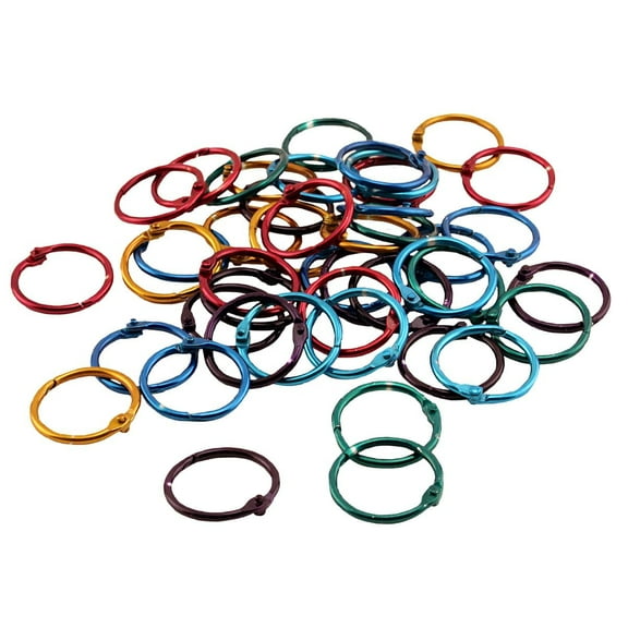 Hygloss 2-Inch Assorted Color Book Rings  Metal Binder Rings for Crafts & Organization